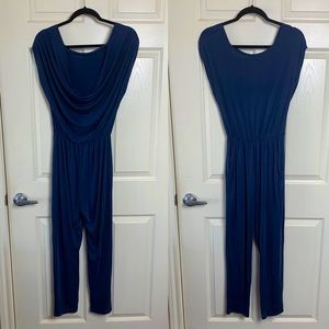 Nordstrom Drape Back Navy Jumpsuit